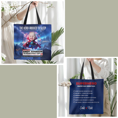 Personalized Superhero Diaper Bag – Baby Sorcerer Supreme Design with Custom Name & Quote